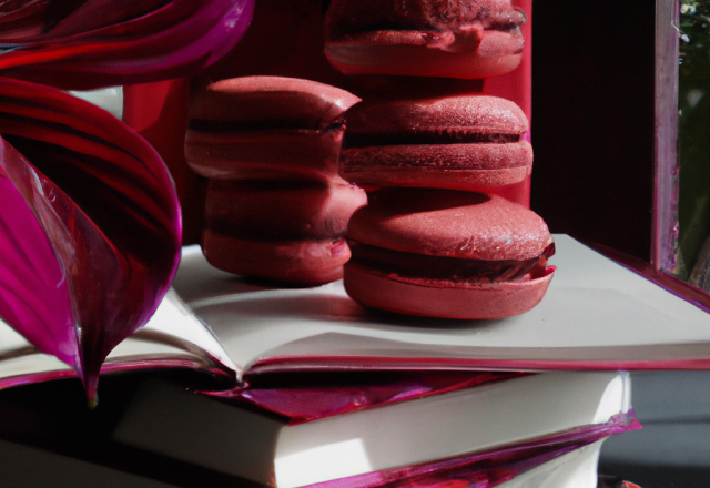 Macarons fourrés à la crème d'hibiscus