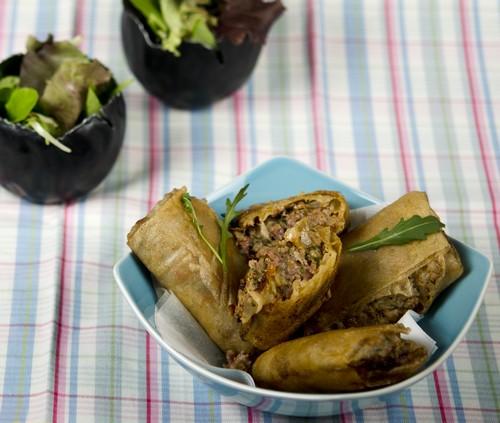 Bricks d'agneau haché aux herbes épicées au Ketchup