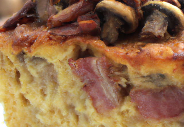 Cake aux champignons et bacon