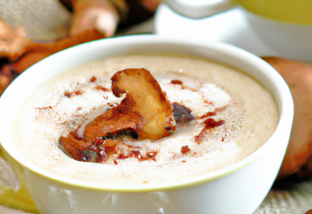 Crème de cèpes en capuccino de noisettes