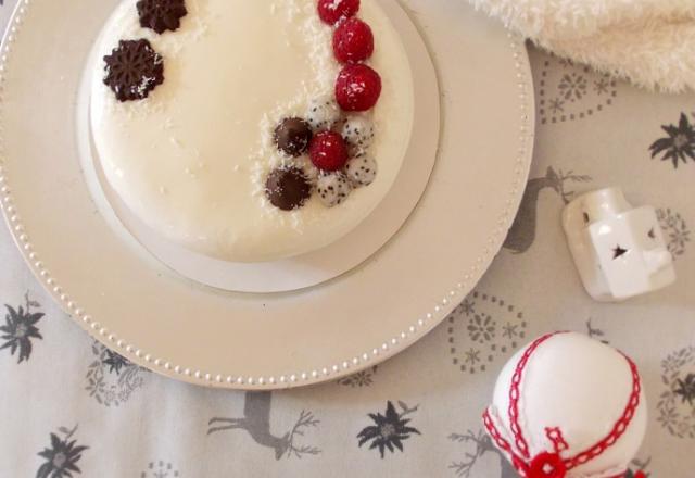 Entremet ou gâteau de fête coco framboise