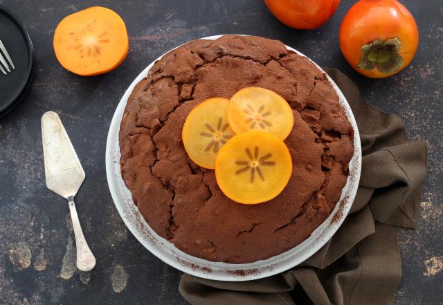 Gâteau au chocolat et Kaki Ribera del Xùquer AOP