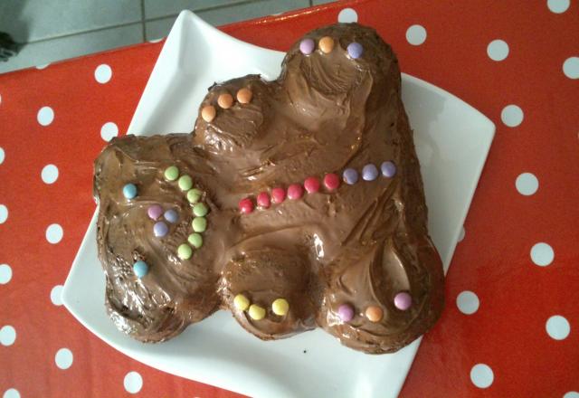 Gâteau aux pépites et nappage chocolat