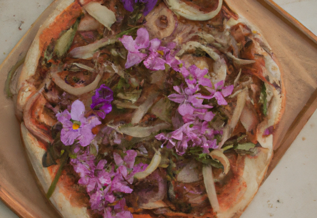 Pizza en fleurs