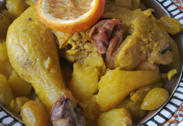 Tajine de poulet aux citrons confits