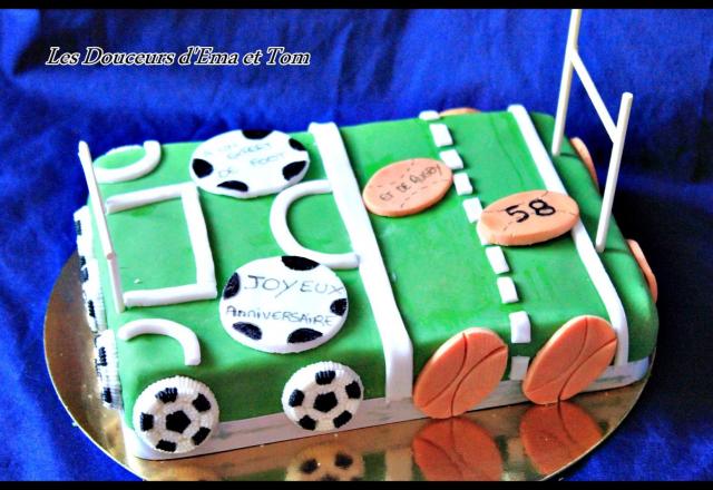 Gâteau foot rugby