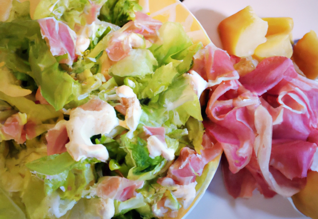 Salade de Champerloises aux pommes et jambon de pays