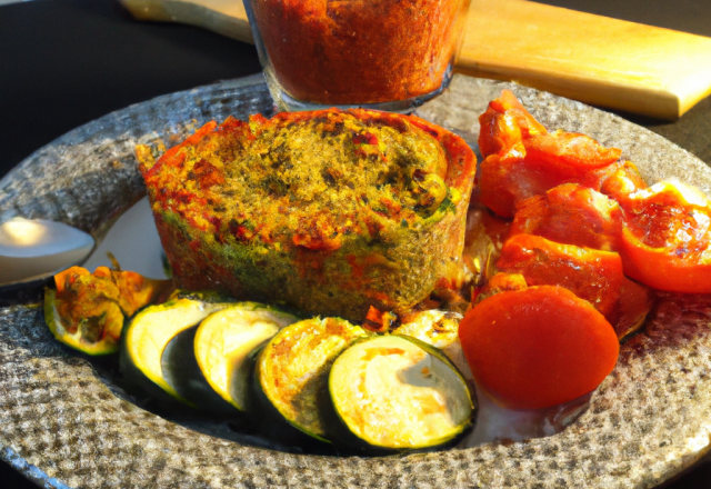 Crumble de courgette et tomate