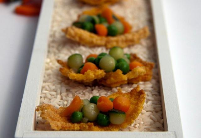 Chips de risotto aux petits légumes