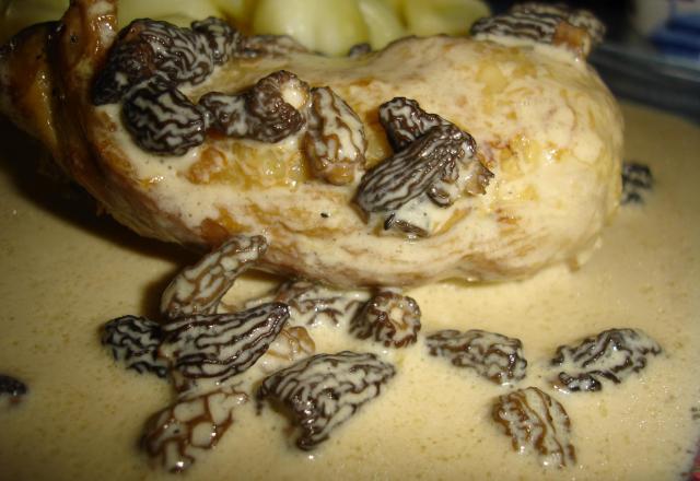 Cuisses de poulet aux morilles