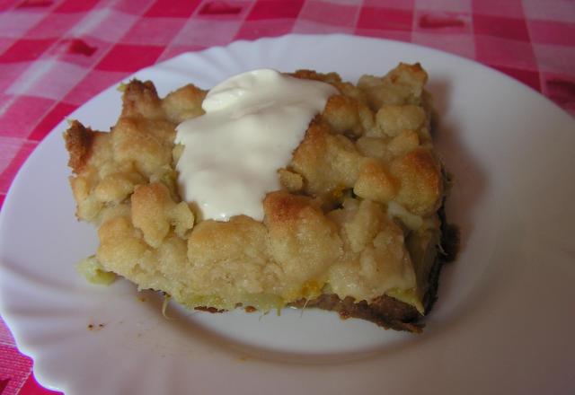 Gratin de rhubarbe avec streusel