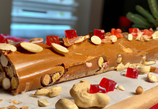 Bûche de Noël aux cacahuètes