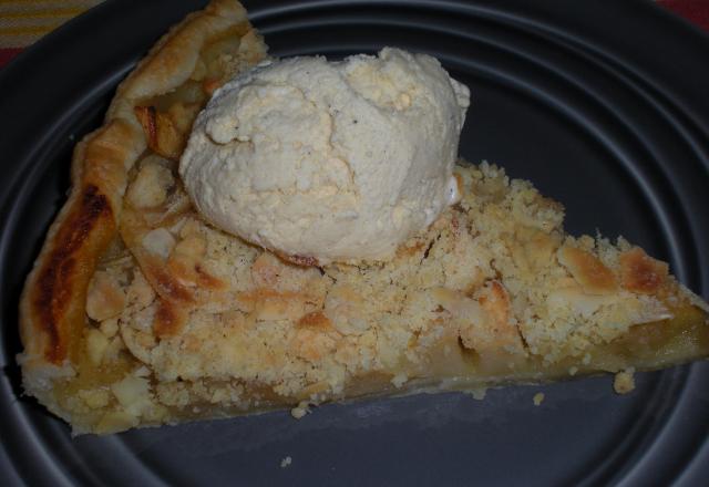 Tarte crumble pommes et glace vanille