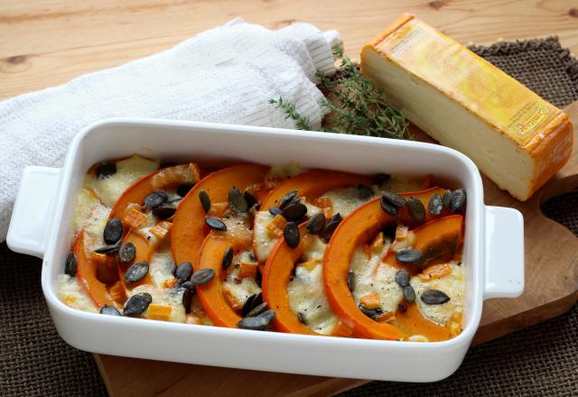 Gratin de potimarron au Lingot d'Or et graines de courge