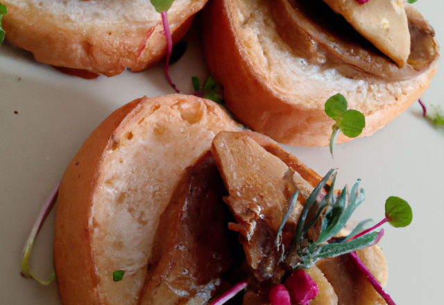 Foie gras sur brioche toastée en tartinettes