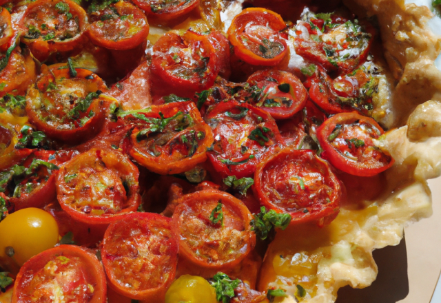 Tarte au colin et tomates