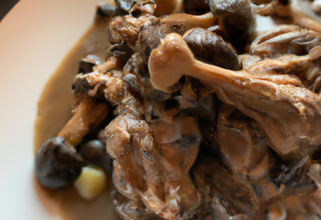 Fricassée de chapon aux morilles et sa sauce au vin