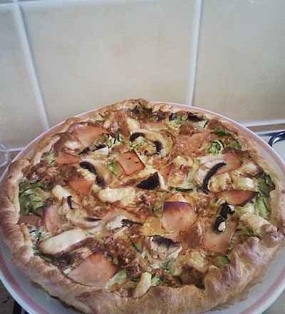 Tarte à la provençale ,courgettes,champignons,poulet,