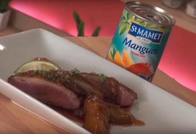 Canard rôti à la mangue et thym