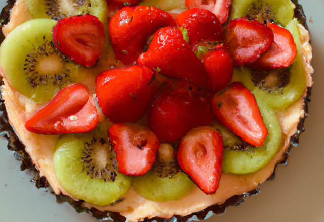 Tarte aux fraises et kiwis