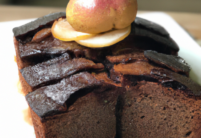 Gâteau aux poires Comice chocolaté