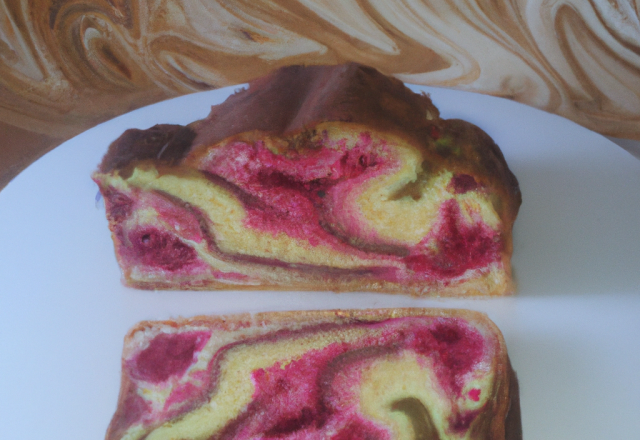 Gâteau marbré aux framboises