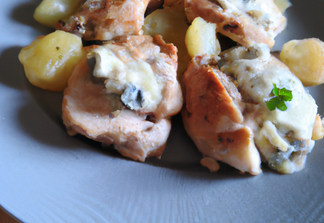 Poulet aux poires et gorgonzola