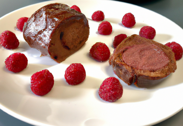 Timballe de chocolat aux framboises