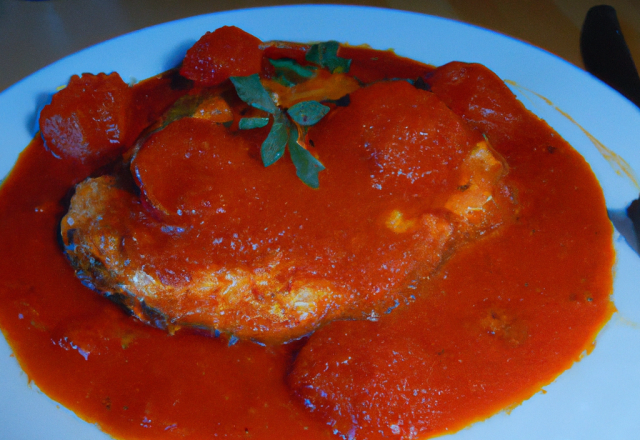 Filet de lieu au coco et sa compote de tomate au paprika