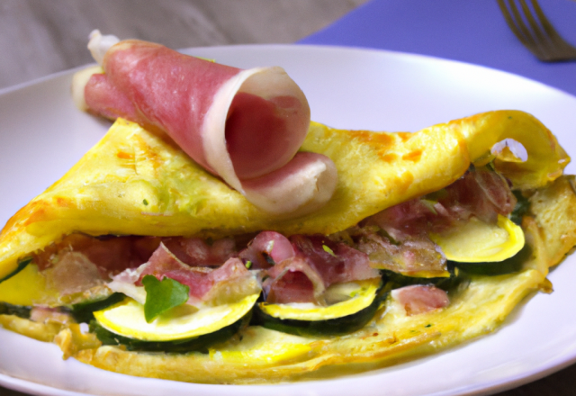 Crêpe farçi au jambon blanc et courgette