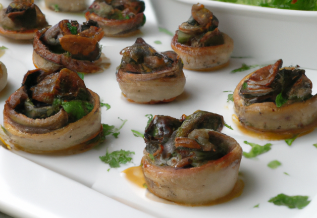 Feuilletés d'escargots aux cèpes