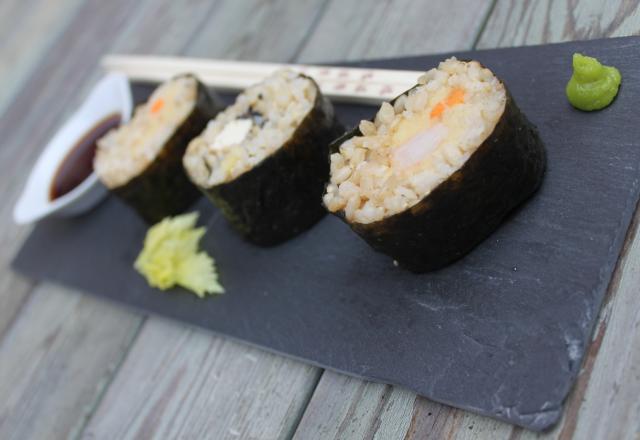 Makis aux crevettes yakitori