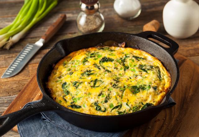 Frittata aux pousses d'épinards et féta