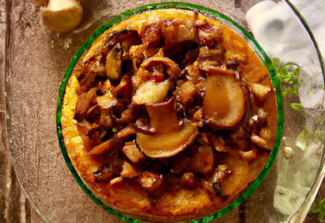 Tatin de champignons et noix de st-jacques