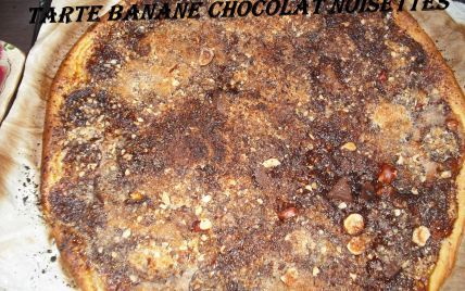 Tarte banane chocolat noisettes