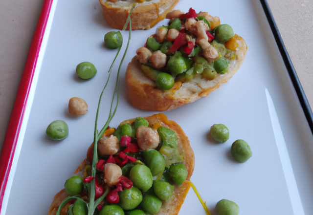 Tartines aux pois chiches