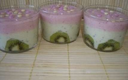 Duo de mousses : fraise et kiwi