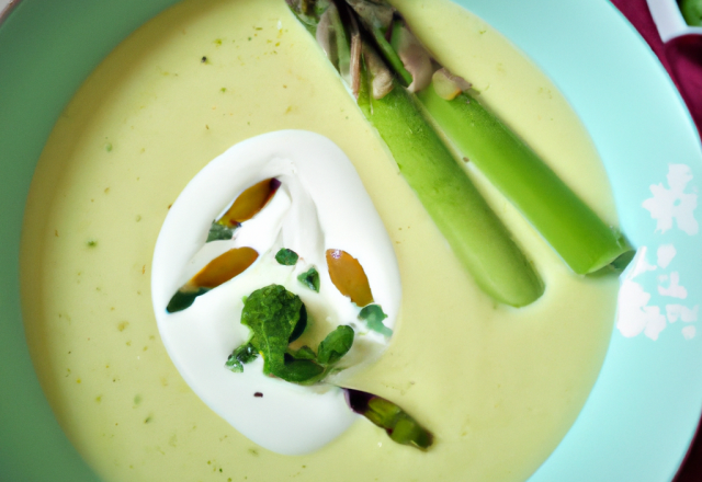 Velouté d'asperges et chèvre