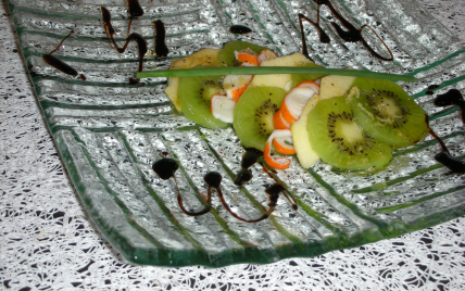 Millefeuille kiwi pomme au surimi.