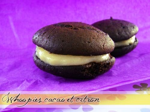 Whoopies cacao et crème de citron