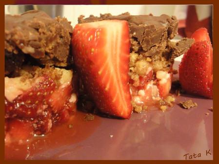 Crumble fraises et chocolat