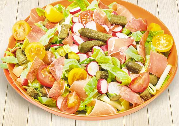 Salade croquante au jambon de parme