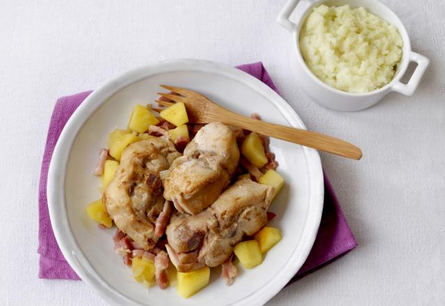 Râbles de lapin aux pommes, cidre et noix