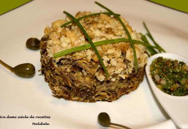 Basses côtes de bœuf en crumble