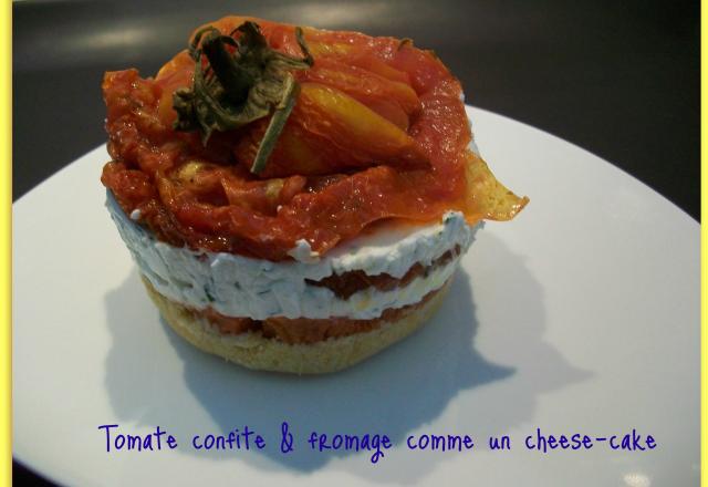 Tomate confite et fromages frais