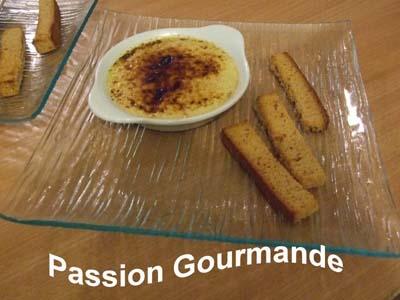 Crème brulée au Foie Gras et mouillettes pain d'épices