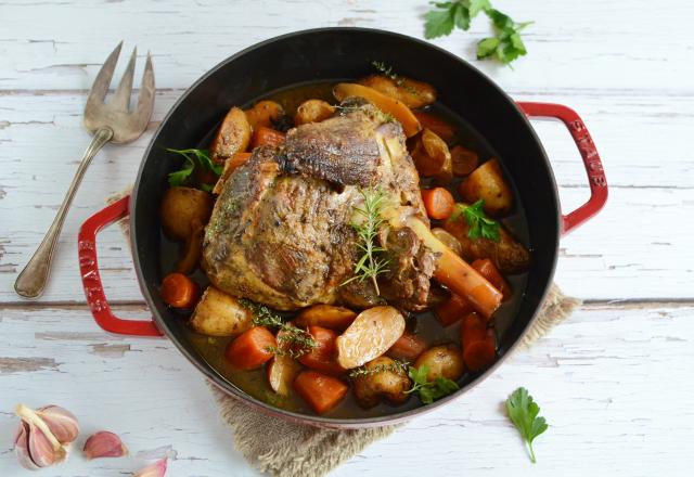 Gigot d'agneau aux légumes et à la bière