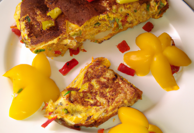 Gateau froid d'omelettes aux poivrons