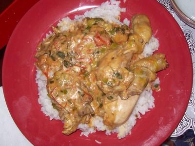 Poulet aux poireaux maison