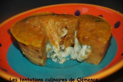 Fondant au potiron, cœur coulant au bleu